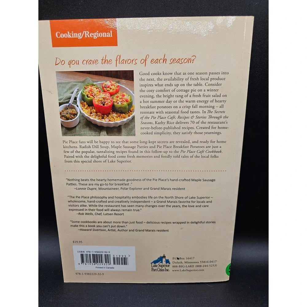 Secrets of The Pie Place Cafe Kathy Rice Cookbook Recipes Stories North Shore MN
